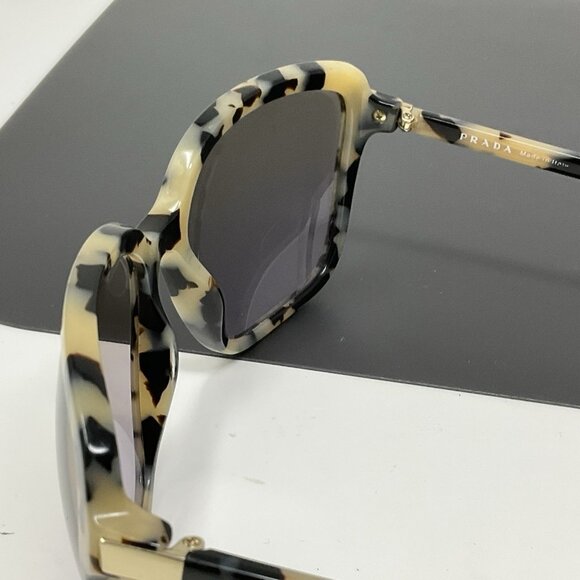 Prada SPR10V-F 511-757 Ivory Havana Square Sunglasses Scratched Lenses main image 4
